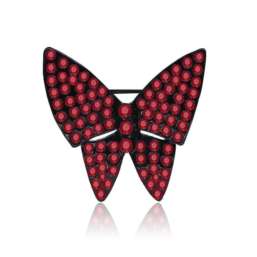Black Red Butterfly Brooch Vintage